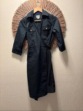 Converse Black Long Sleeve Wrap Shirt Dress